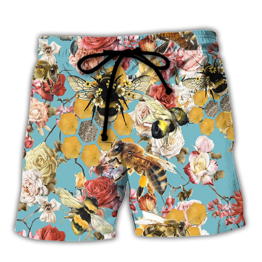 Rose Bee Beach Shorts For Island Getaways And Leisure And Relaxation