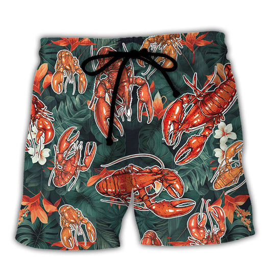 Lobster Funny About Lobsters Falling In Love Beach Shorts For Beach Days And Resort Travel
