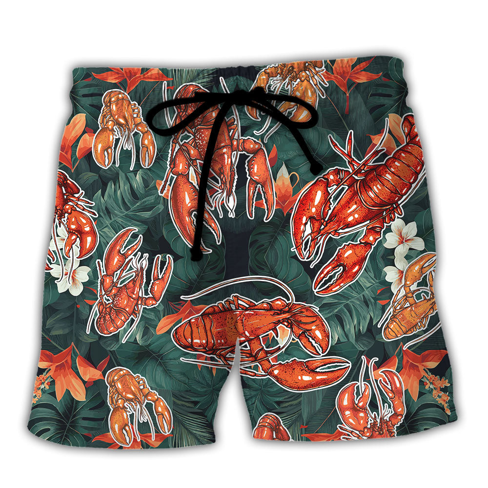Tropical Lobster Beach Shorts For Summer Vacations And Thoughtful Gift Giving