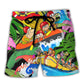Tropical Rafting River Beach Shorts For Island Getaways And Leisure And Relaxation