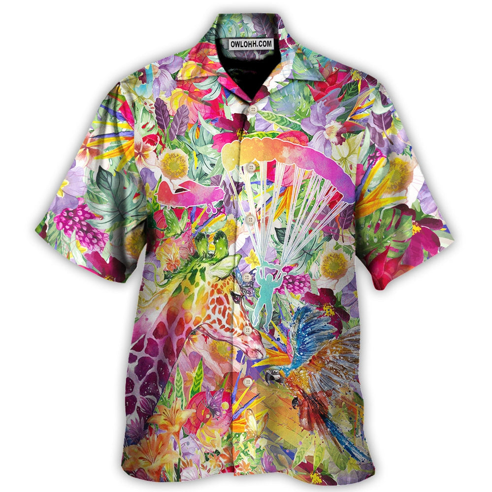 Parasailing Outdoor Passion Hawaiian Shirt Collar And Front View For Thoughtful Gifting
