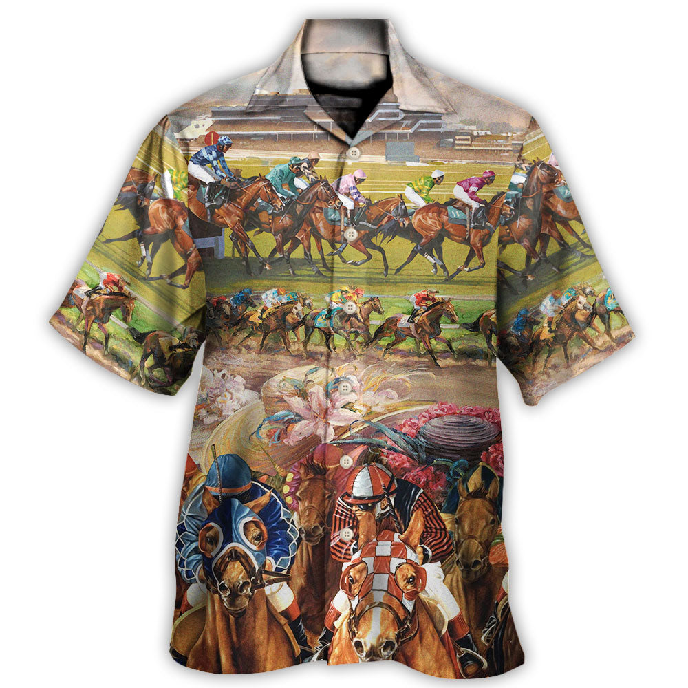 Horseback Riding Horse Hawaiian Shirt Graphic Artwork Detail For Casual Outings