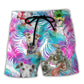 Tropical Leaf Greyhound Beach Shorts For Resort Getaways And Relaxed Casual Wear