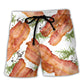 Bacon Lover Funny Food Beach Shorts Pattern View For Resort Days And Outdoor Activities