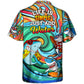 Funny Surfing Shark Water Hawaiian Shirt Summer Design Detail For Vacation Style