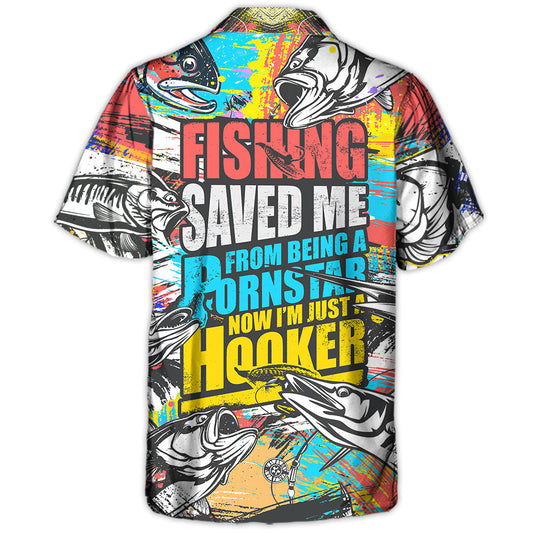Funny Fishing Hooker Hawaiian Shirt For Coastal Adventures And Warm Weather Wear