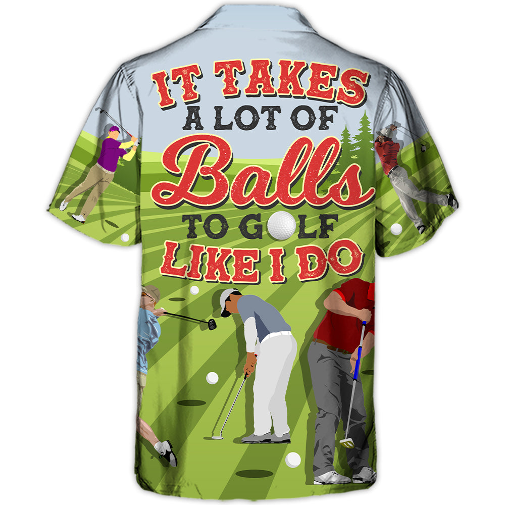 Funny Golf Weekend Humor Hawaiian Shirt Tropical Styling View For Summer Travel