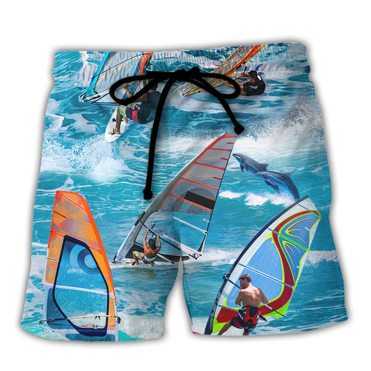 Windsurfing Beach Shorts For Warm Weather Outings And Bright Seasonal Outfits