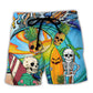 Surfing Skeleton Never Underestimate An Old Guy Beach Shorts For Outdoor Activities And Vacation Styling