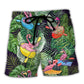Tropical Coastal Kayaking Flamingo Beach Shorts For Weekend Travel And Bright Seasonal Outfits