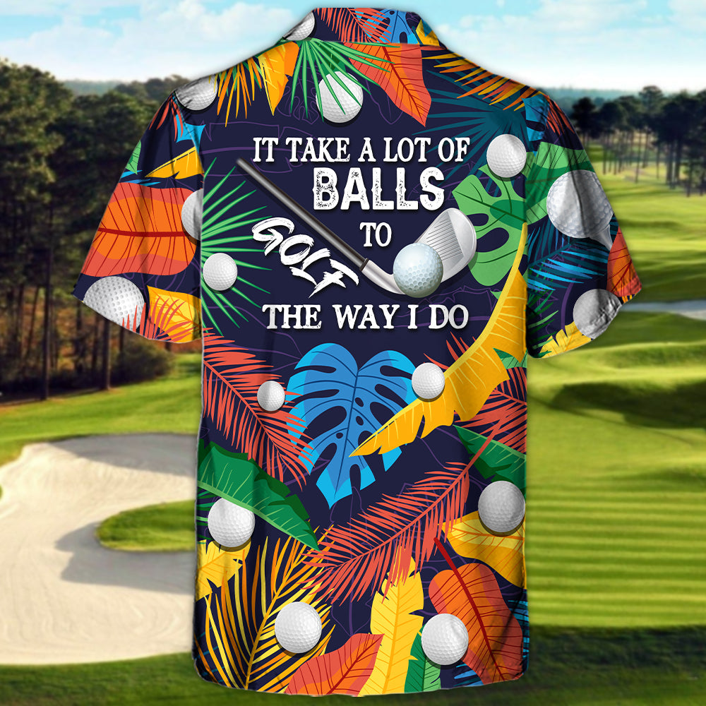 Tropical Funny Golf Weekend Humor Hawaiian Shirt Tropical Styling View For Warm Weather Events