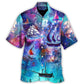 Boat Sailing Ocean Universe Hawaiian Shirt Artwork Detail For Resort Trips And Outdoor Activities