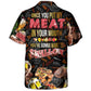 Funny Barbecue Food BBQ Grill Hawaiian Shirt Collar And Front View For Outdoor Gatherings