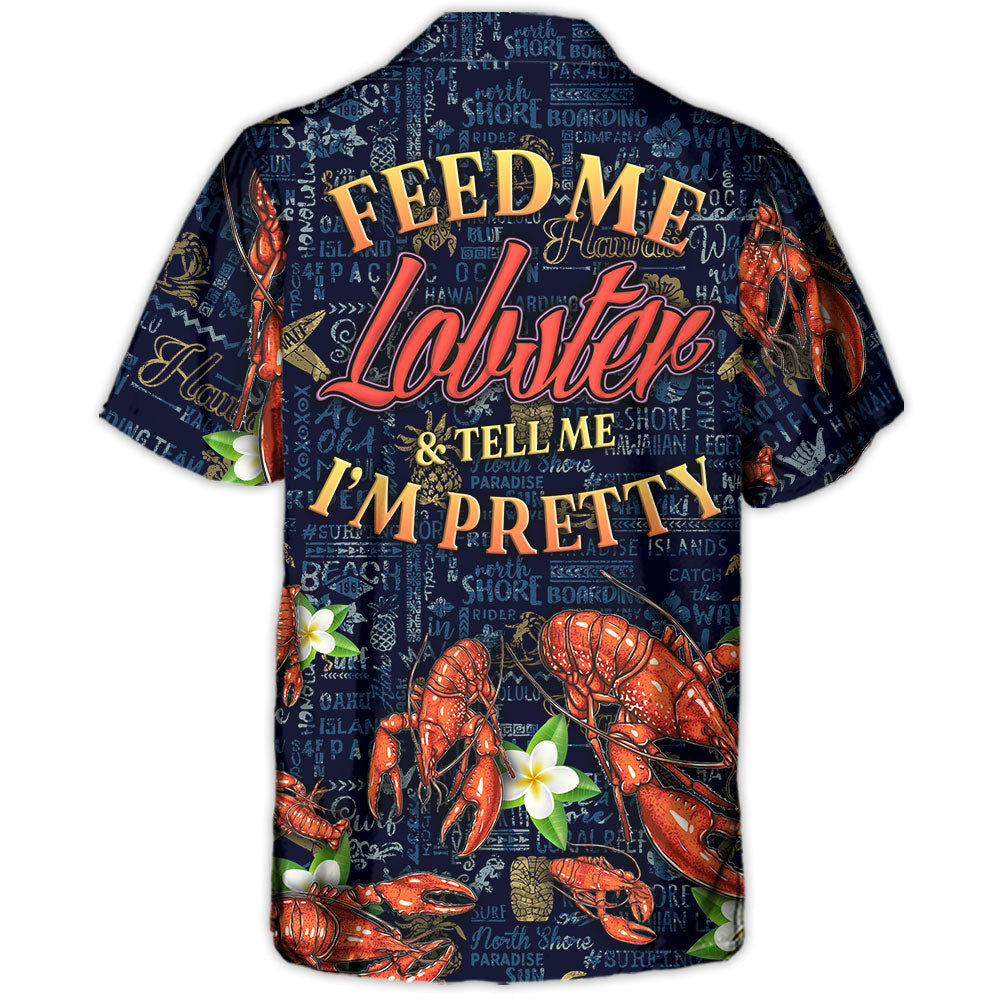 Tropical Lobstering Lobster Hawaiian Shirt Fabric Pattern Detail For Warm Weather Events
