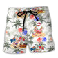 Santa Beach Therapy Christmas In July Beach Shorts For Seasonal Summer Travel