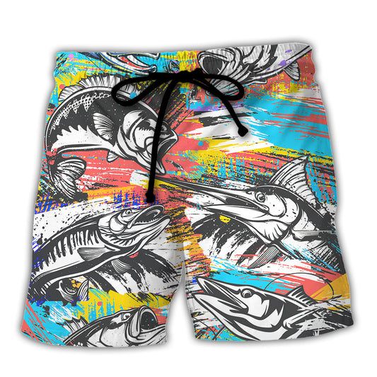 Fishing Saved Me Funny Hook Lover Beach Shorts For Resort Trips And Casual Comfort