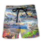Coastal Seagull Beach Shorts For Holiday Cruises And Relaxed Casual Wear