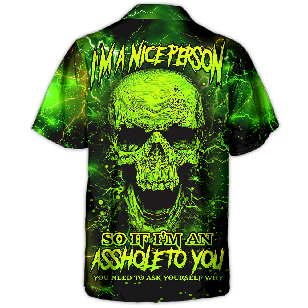Skull Nice Person Hawaiian Shirt For Resort Getaways And Comfortable Summer Activities