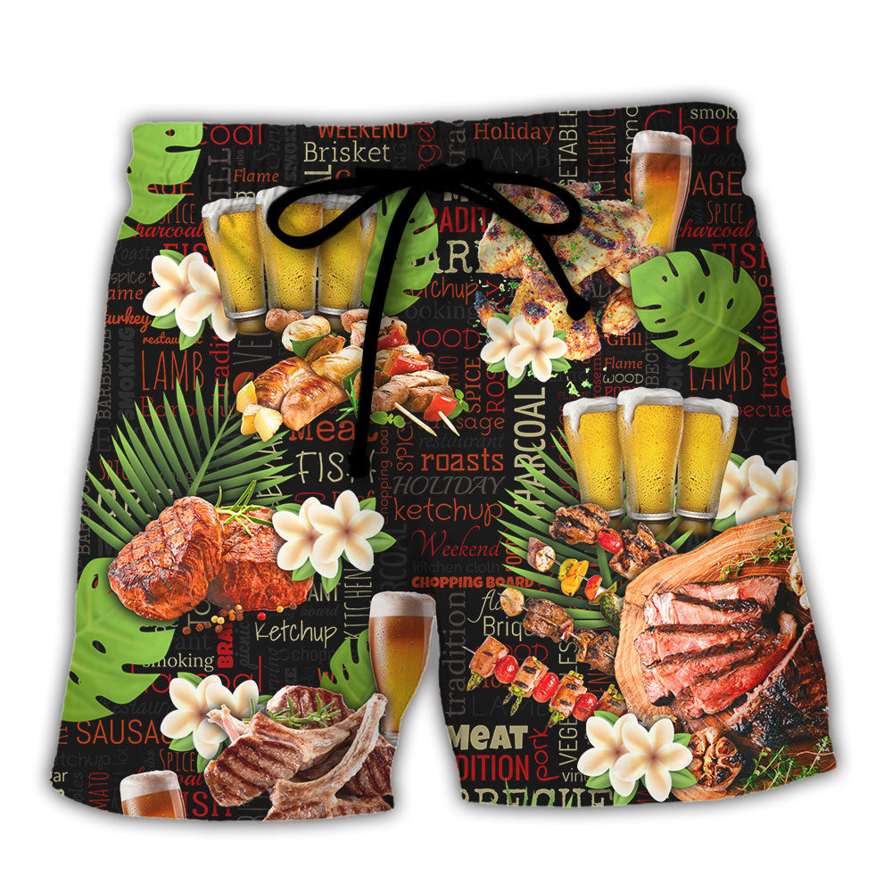 BBQ Beer Beach Shorts For Oceanfront Escapes And Lightweight Summer Style