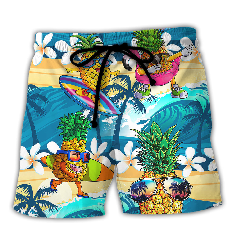 Surfing Funny Pineapple Surf Instead Of Walking Beach Shorts For Tropical Coastal Getaways