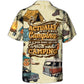 Camping Actually I'M Not Hawaiian Shirt Collar And Front View For Casual Outings