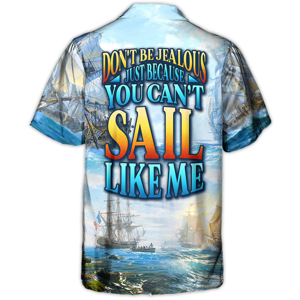Sailing Weekend Humor Hawaiian Shirt Button Front Artwork For Beach Days