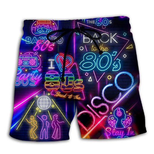 Disco Music Beach Shorts For Warm Weather Outings And Weekend Casual Style