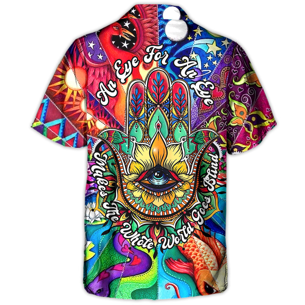 Yoga Hamsa Eye Blind Hawaiian Shirt Resort Outfit View For Vacation Style