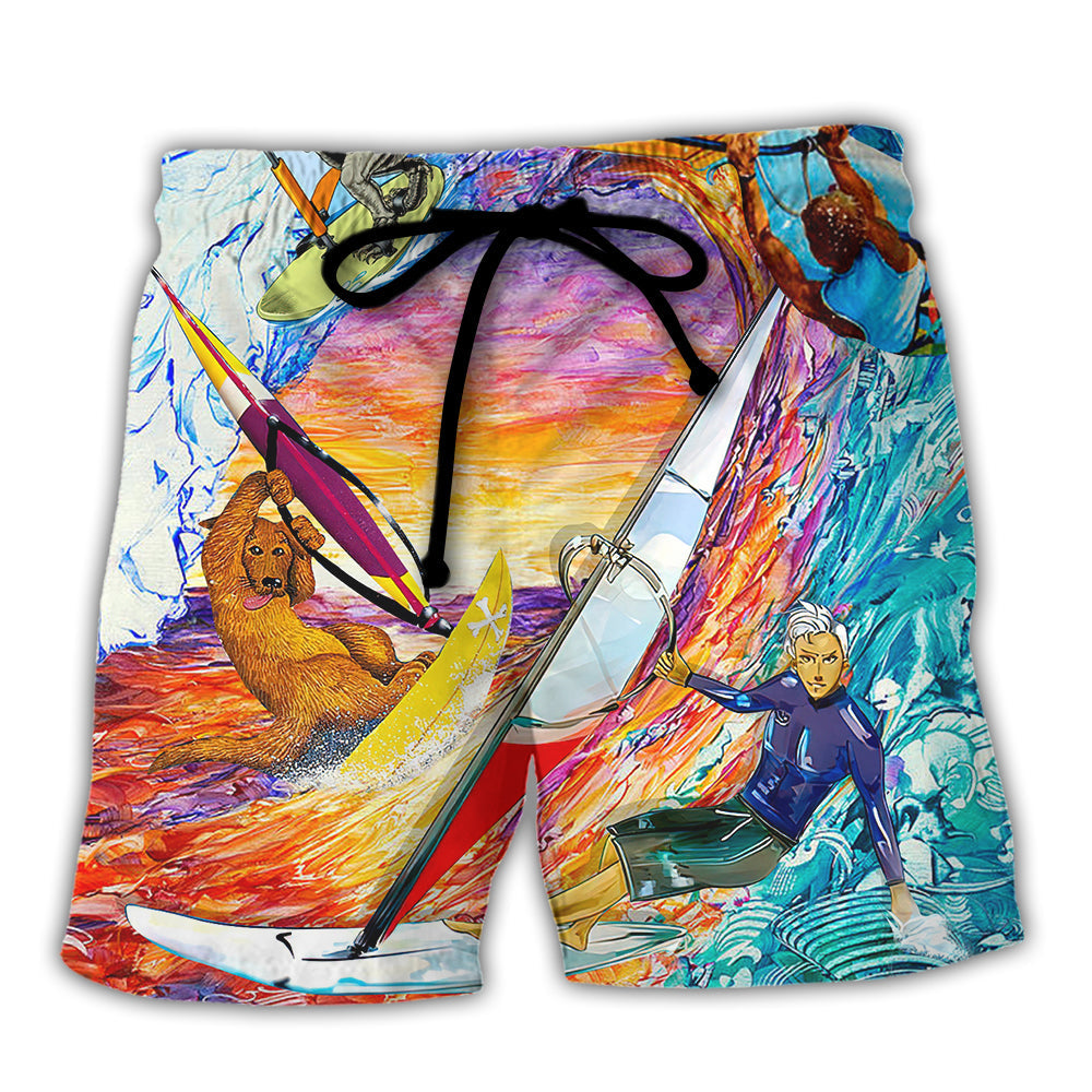 Windsurfing Funny Saved Me Quote Windsurf Lover Beach Shorts For Poolside Relaxation And Everyday Comfort
