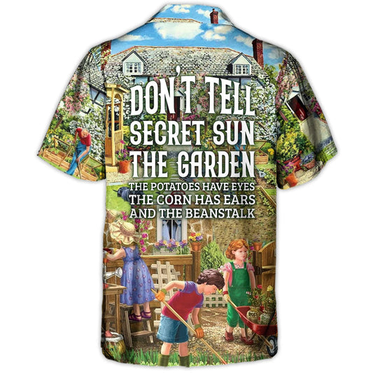 Vintage Gardening Plants Garden Hawaiian Shirt Pattern Detail For Summer Travel