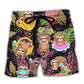 Sloth Cute Tropical Funny Art Style Beach Shorts For Tropical Vacation Wear