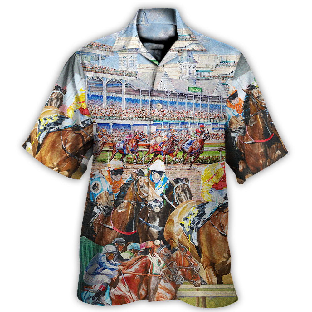 Horseback Riding Horse Hawaiian Shirt Summer Design Detail For Coastal Travel