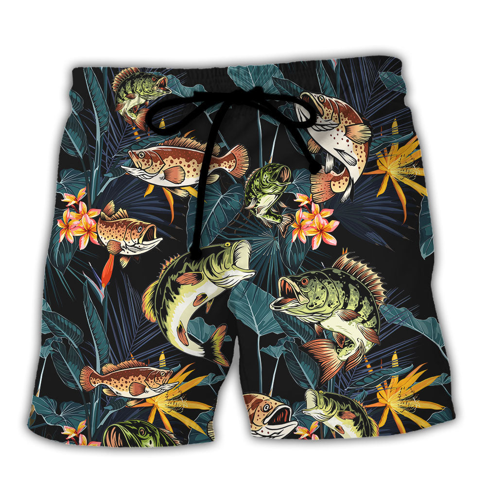Tropical Fishing Fish Beach Shorts For Casual Day Trips And Laid Back Styling