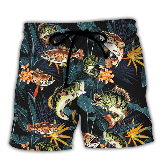 Tropical Fishing Fish Beach Shorts For Casual Day Trips And Laid Back Styling