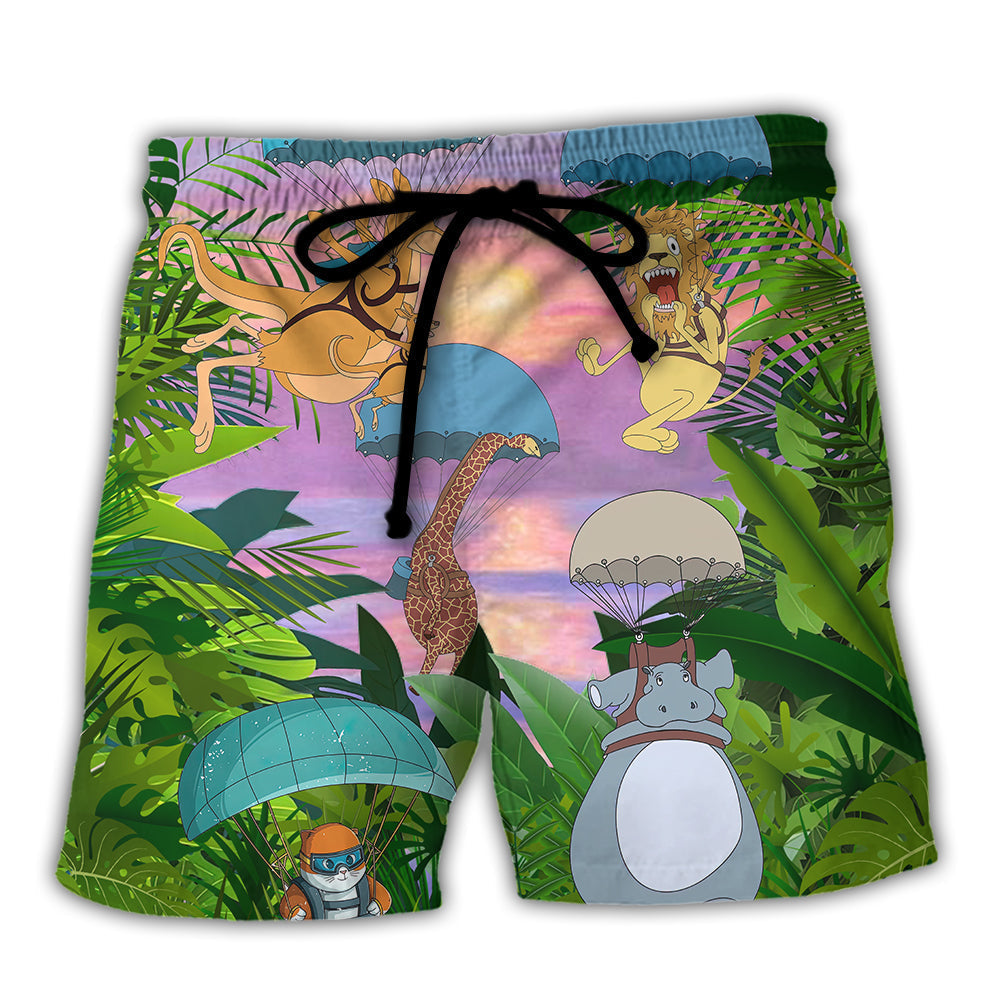 Spooky Parasailing Beach Shorts For Summer Vacations And Leisure And Relaxation