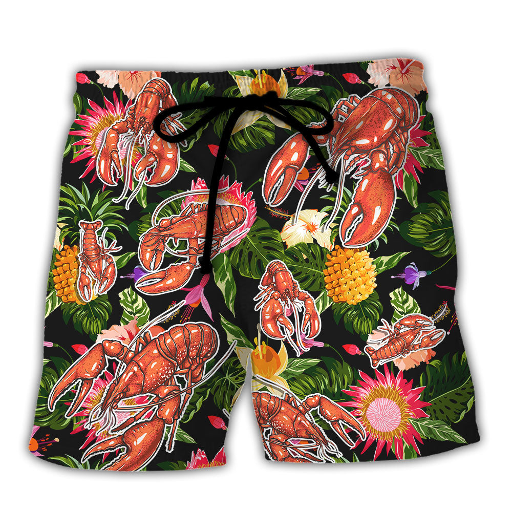 Tropical Lobster Beach Shorts For Resort Getaways And Easy Warm Weather Wear