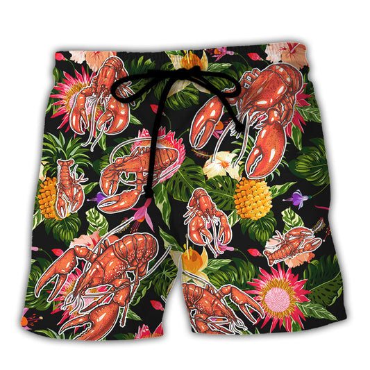 Tropical Lobster Beach Shorts For Resort Getaways And Easy Warm Weather Wear