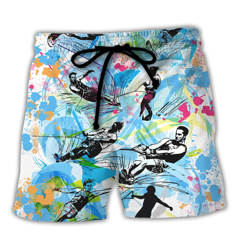 Waterskiing Saved Me Funny Retro Waterskier Beach Shorts For Summer Vacation And Coastal Travel