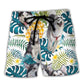 Husky Funny Tropical Leaf Style Beach Shorts For Island Getaways And Comfort
