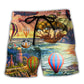 Air Balloon Steampunk Travel Art Beach Shorts For Aviation Fan Vacation Wear