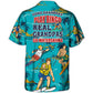 Waterskiing Grandpa Hawaiian Shirt Print Closeup For Resort Wear