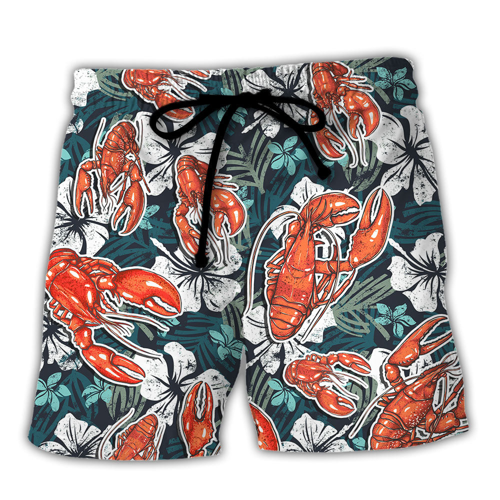 Tropical Lobster Beach Shorts For Tropical Holidays And Everyday Comfort