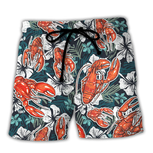 Tropical Lobster Beach Shorts For Tropical Holidays And Everyday Comfort