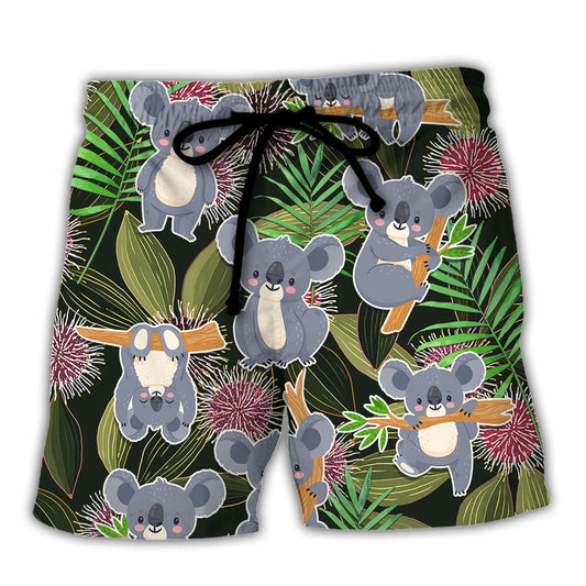 Koala Daily Life Tropical Funny Art Beach Shorts For Poolside Relaxation And Style