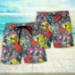 Kangaroo And Koala Cycling Floral Art Beach Shorts For Poolside Relaxation And Style