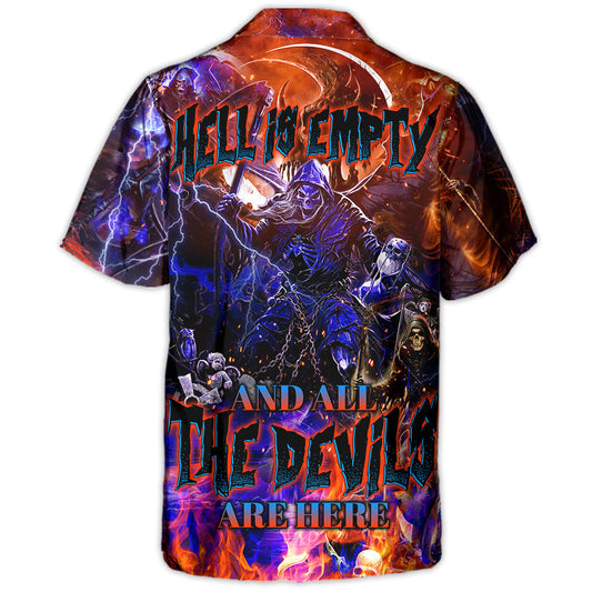 Skull Underworld Empty Devils Hawaiian Shirt Pattern View For Lightweight Everyday Style