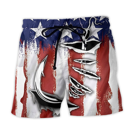 Fishing Americana Beach Shorts For Coastal Adventures And Bright Seasonal Outfits