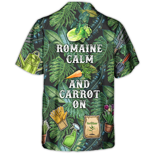 Vintage Gardening Romaine Carrot Hawaiian Shirt Resort Outfit View For Island Holidays