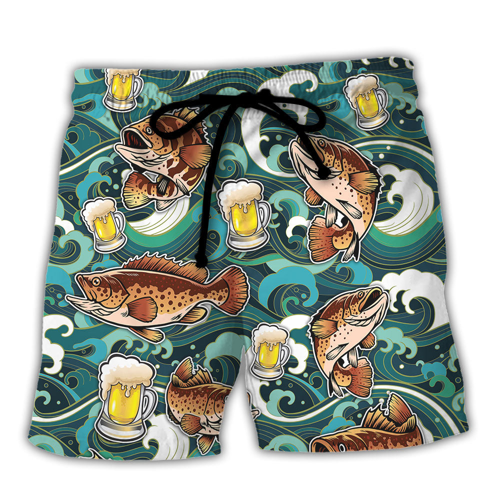 Fishing Beer Beach Shorts For Weekend Travel And Comfortable Daily Use