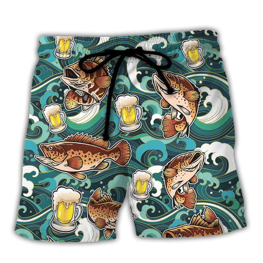 Fishing Beer Beach Shorts For Weekend Travel And Comfortable Daily Use